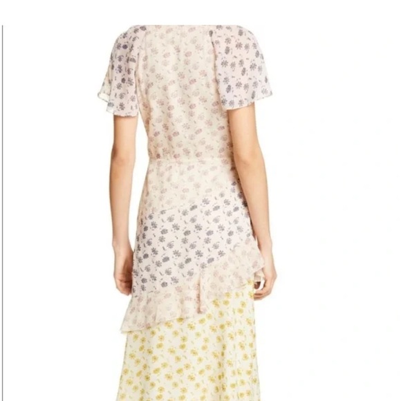 JOIE Orita Silk Ruffled Floral Dress Feminine Garden Party Tea Size 10 Boho - Picture 3 of 13